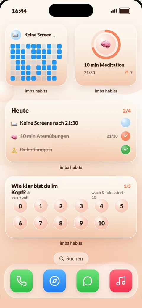 Widgets auf dem Homescreen
